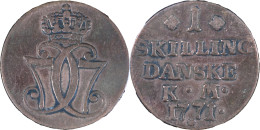 DANEMARK - 1771 - 1 Skilling - Christian VII - 20-213 - Danimarca