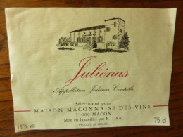 Appellation Juliénas Controlée - Maison Mâçonnaise Des Vins - Beaujolais