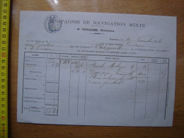 1874 Facture COMPAGNIE NAVIGATION MIXTEE Vapeur ORAN Malaga Pour PHILIPPEVILLE - Other & Unclassified