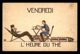 GUERRE 14/18 - ILLUSTRATEURS - VENDREDI, L'HEURE DU THE - SIGNE EMB - Guerre 1914-18