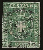 Toscane        .  Yvert    .   18  (2 Scans)    .   1860    .     O      .    Cancelled - Toscane