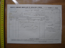 1874 Facture COMPAGNIE MARSEILLAISE NAVIGATION Vapeur MARIE Vermouth BORDEAUX - Autres & Non Classés