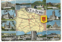 63  - PUY De DOME - Carte Contour Géographique - Autres & Non Classés