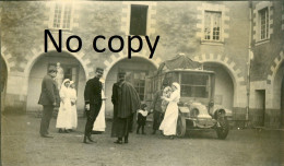 2 PHOTOS FRANCAISES - HOPITAL INFIRMIERE MEDECIN ET AUTOMOBILE A ANCENIS LOIRE ATLANTIQUE - GUERRE 1914 1918 - War, Military
