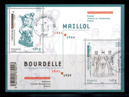 2011 N F4626 FEUILLET BOURDELLE MAILLOL OBLITERE CACHET ROND #234# - Gebraucht