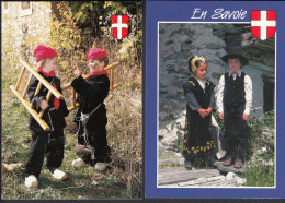 73 En Savoie Lot De Deux Cartes Folklore Ramoneurs Et Groupe Folklorique De Landry Les Cordelettes Costumes - Autres & Non Classés
