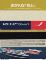 GREECE - Hellenic Seaways, Loyalty Club Gold Member Card(reverse 1), Unused - Hotelkarten