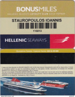 GREECE - Hellenic Seaways, Loyalty Club Gold Member Card(reverse 1), Used - Hotelkarten