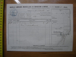 1874 Facture COMPAGNIE MARSEILLAISE NAVIGATION Vapeur MEDE. Liqueur Pour AJACCIO - Otros & Sin Clasificación