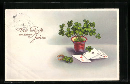AK Neujahrsgruss Mit Spielkarten  - Carte Da Gioco