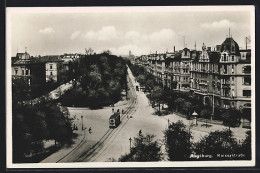 AK Augsburg, Kaiserstrasse Aus Der Vogelschau, Strassenbahn  - Augsburg