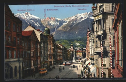 AK Innsbruck, Strassenbahn In Der Maria Theresienstrasse  - Strassenbahnen