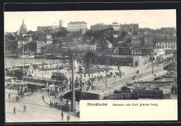 AK Stockholm, Slussen Och Carl Johans Torg, Strassenbahn  - Strassenbahnen