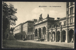 AK Bologna, Via Indipendenza, Strassenbahn  - Tram