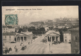 AK Bergamo, Panorama Visto Da Porta Nuova, Strassenbahn  - Tramways