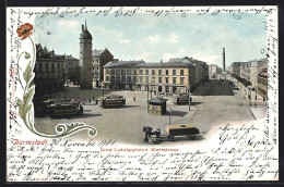 AK Darmstadt, Strassenbahnen Auf Dem Ernst Ludwigsplatz  - Tranvía