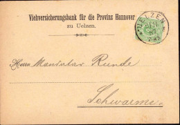 604352 | Saubere Postkarte Der Viehversicherungsbank  | Uelzen (W - 3110), -, - - Briefe U. Dokumente