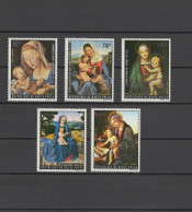 Burkina Faso (Upper Volta) 1973 Paintings Botticelli, Dürer, Raphael, David, Führich, Christmas Set Of 5 MNH - Religie