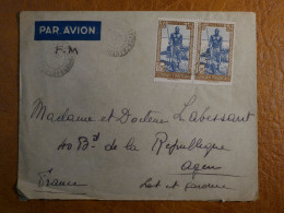 DP 19 SOUDAN   LETTRE FM   1930  A AGEN FRANCE +PAIRE DE TP  ++AFF. INTERESSANT+ - Lettres & Documents
