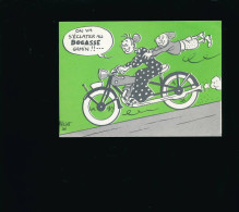 Carte Publicitaire Dessinée Par Heliot 1986 - On Va S'éclater Au Bocasse Gamin - Parc Attractions - Moto - Advertising