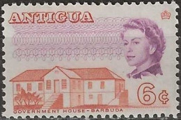 ANTIGUA 1966 Government House, Barbuda - 6c. - Orange And Purple MH - Antigua Und Barbuda (1981-...)