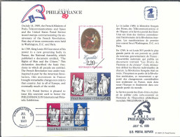 FRANCE Ca.1989:  Encart Philatélique De Paris Et Washington (FDC) - 1980-1989