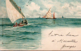 4V5Hy  Voilier Voiliers Marine Cpa Trés épaisse Raphael Tuck & Son 1902 - Sailing Vessels