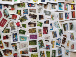 Lot (A) De 300 Timbres Autocollants Oblitérés Sur Fragment (normalement Tous Différents) - Used Stamps