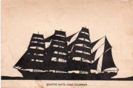 4V5Hy  Voilier 4 Mats Long Courrier En Ombre Chinoise - Sailing Vessels