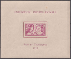 F-EX50388 FRANCE WALLIS ET FUTUNA 1937 ORIGINAL GUM ARTS & TECNICS INTERNATIONAL EXPO.  - Blocks & Sheetlets