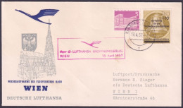 F-EX50394 GERMANY BERLIN 1957 FIRST FLIGHT TO WIEN AUSTRIA.  - Briefe U. Dokumente