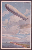 F-EX50402 GERMANY 1921 ZEPPELIN POSTCARD. DAMAGE - Zeppelins