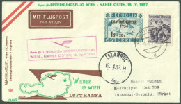 F-EX50393 AUSTRIA 1957 FIRST FLIGHT TO TURKEY.  - Lettres & Documents