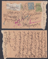 Inde British India 1929 Used Registered King George V Postcard, Refused, Return Mail, Post Card, Postal Stationery - 1911-35 Roi Georges V