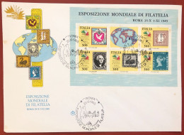 ITALY - FDC - 1985 - International Philately Exhibition, In Rome (Large Envelope) - FDC