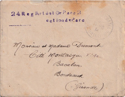 ENVELOPPE AC DE 1914 . DE IS SUR TILLE  A BORDEAUX.TRES INTERESSANTE. - Lettres & Documents