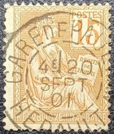 N°117 Mouchon 15c Orange. Cachet De 1901 à Gare De Paulhan - 1900-02 Mouchon