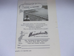 Reclame Advertentie Uit Oud Tijdschrift 1956 - Visit Massachusetts The Complete Vacactionland - Advertising