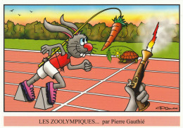 CPM - ILLUSTRATEUR - HUMOUR - LES ZOOLYMPIQUES...par Pierre Gauthié - PARIS 2024 - FESTICART 2024   -  JO 2024) - Autres & Non Classés