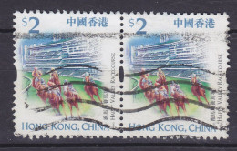 Hong Kong China 1999 Mi. 905 A, 2 $ Pferderennen Happy Valley Racecourse Horse Racing Cheval Pair Paare - Gebruikt