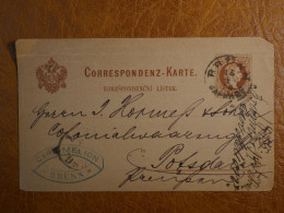 DP 19 HONGRIE   CARTE    1886 BRUNN A POSDAM  ++AFF. INTERESSANT+ - Briefe U. Dokumente
