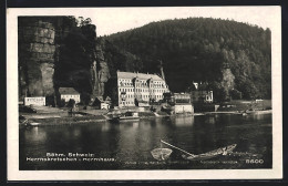 AK Herrnskretschen /Böhm. Schweiz, Herrnhaus Vor Felswänden  - Tchéquie