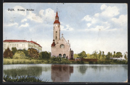 AK Dux, Evangelische Kirche Am Ufer  - Tchéquie