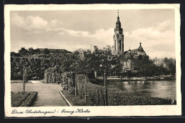 AK Dux / Duchcov, Anlagen An Der Evangelischen Kirche  - Tchéquie