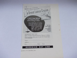 Reclame Advertentie Uit Oud Tijdschrift 1956 - Georgian Bay Line - A Great Lakes Cruise - Advertising