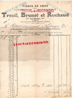 87- LIMOGES- FACTURE TREUIL-BRUNOT-RUCHAUD-TISSUS- BONNETERIE CONFECTIONS -17 RUE MANIGNE- 1933 - Vestiario & Tessile