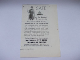 Reclame Advertentie Uit Oud Tijdschrift 1956 - National City Bank Travelers Checks - Advertising