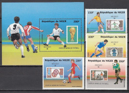 Football / Soccer / Fussball - WM 1986:  Niger  4 W + Bl ** - 1986 – Mexico