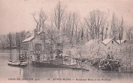 91 - ATHIS MONS - Crue Janvier 1910 - Restaurant Waty Et Les Pavillons - Athis Mons