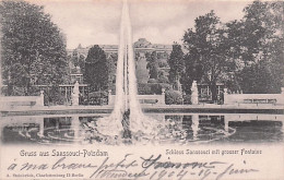 Gruss Aus SANSSOUCI POTSDAM  - Schloss Sanssouci Mit Grosser Fontaine - 1904 - Potsdam